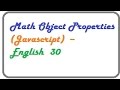 Math Object Properties in Javascript  --   English 30
