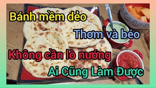 #156 Cách làm bánh mì Ấn Độ bằng chảo mềm dẻoThơm ngon| Rất dễ làm|La recette de Naan Fromage Facile