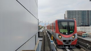 【大阪メトロ】ニュートラム 200系07編成 住之江公園行き　トレードセンター前到着