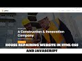 How to make a House Repairing Website in HTML CSS and Javascript | Source code