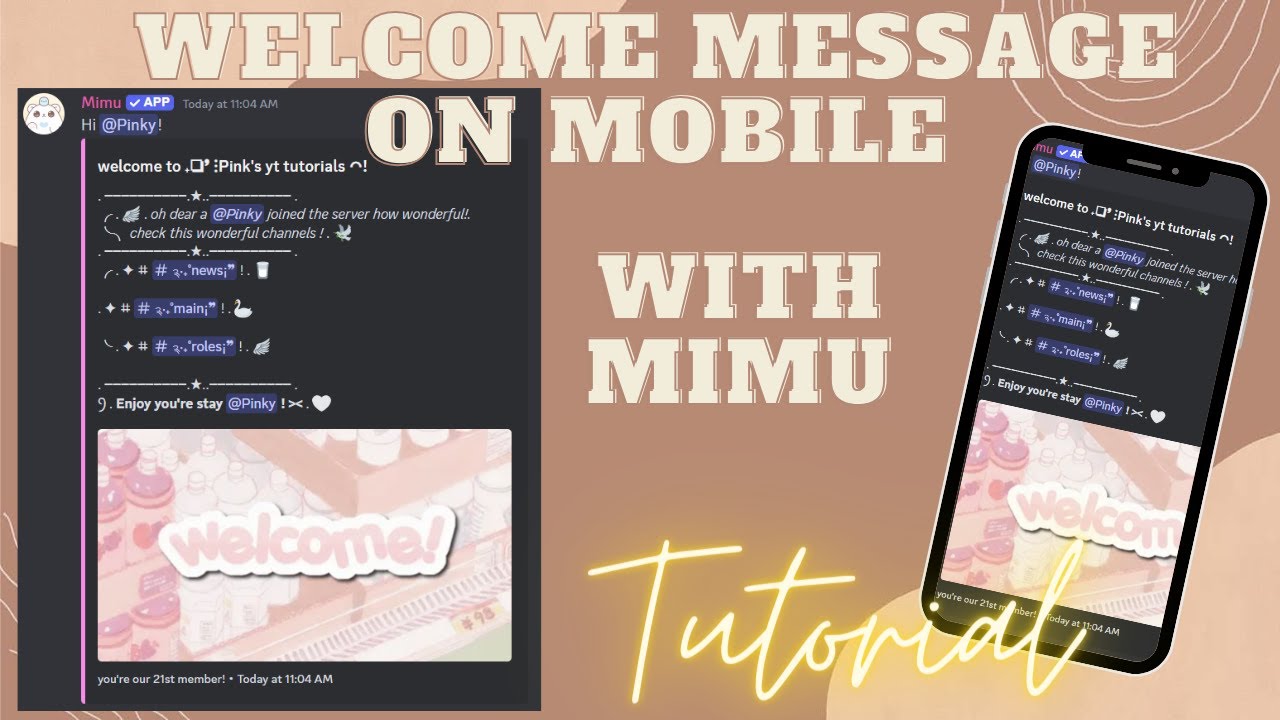 Mimu Welcome Message Discord Tutorial 2024 Youtube