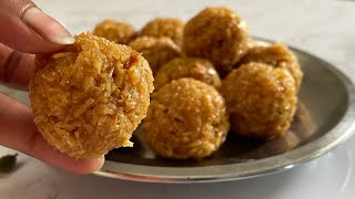 బెల్లం కొబ్బరి లడ్డు రెసిపీ | Coconut laddu recipe