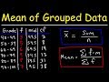 Mean, Median, and Mode of Grouped Data & Frequency Distribution Tables   Statistics