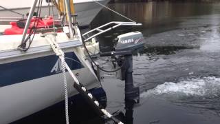 Yamaha Malta outboard motor mounted on sailboat Alo Mikkkel 26