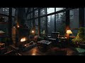 crackling fire u0026 gentle rain in a dark cozy forest study u0026 sleep fast