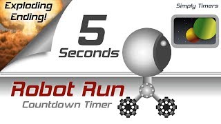 5 sec racing robot countdown timer with exploding ending