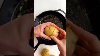 Your new Thanksgiving potatoes Hasselback Potatoes with Mustard Garlic Butter and Chives 🍂🥔