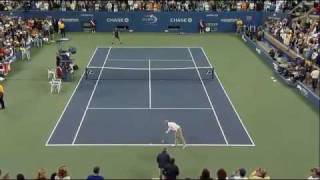 Novak Djokovic imitates John McEnroe - US Open 2009 (tennis imitation)