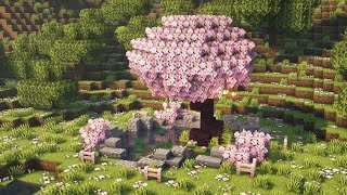 [Minecraft] How to Build a Cherry Blossom Pond / Tutorial