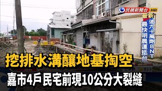 挖排水溝釀地基掏空! 嘉市4戶民宅前現大裂縫－民視台語新聞