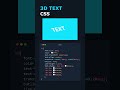 3D Text Effect CSS only!😍 #shorts #ytshorts #css #html #programming #coding