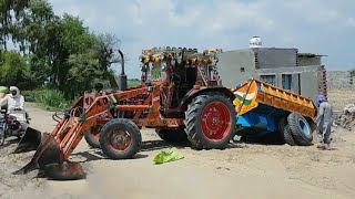 dangerous tractor accident video | tractor trolley stuck in canal | tractor video