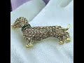 Wholesale Vintage Crystal Rhinestone Dog Animal Dachshund Brooch Pin