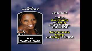 Jane Flavius Hinds ~ Long Obituary
