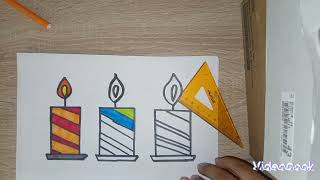 y para el dia de hoy escogí dibujar velas decorativas