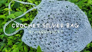 코바늘 반짝반짝  육각 별모양 메탈백 실버백 그물백 네트백 마컷백 여름가방 뜨기/Crochet silver Market Bag