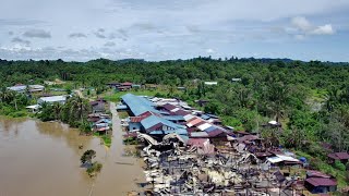 Terbakarnya, sebahagian Rumah panjang Long Wat Apoh Baram Sarawak