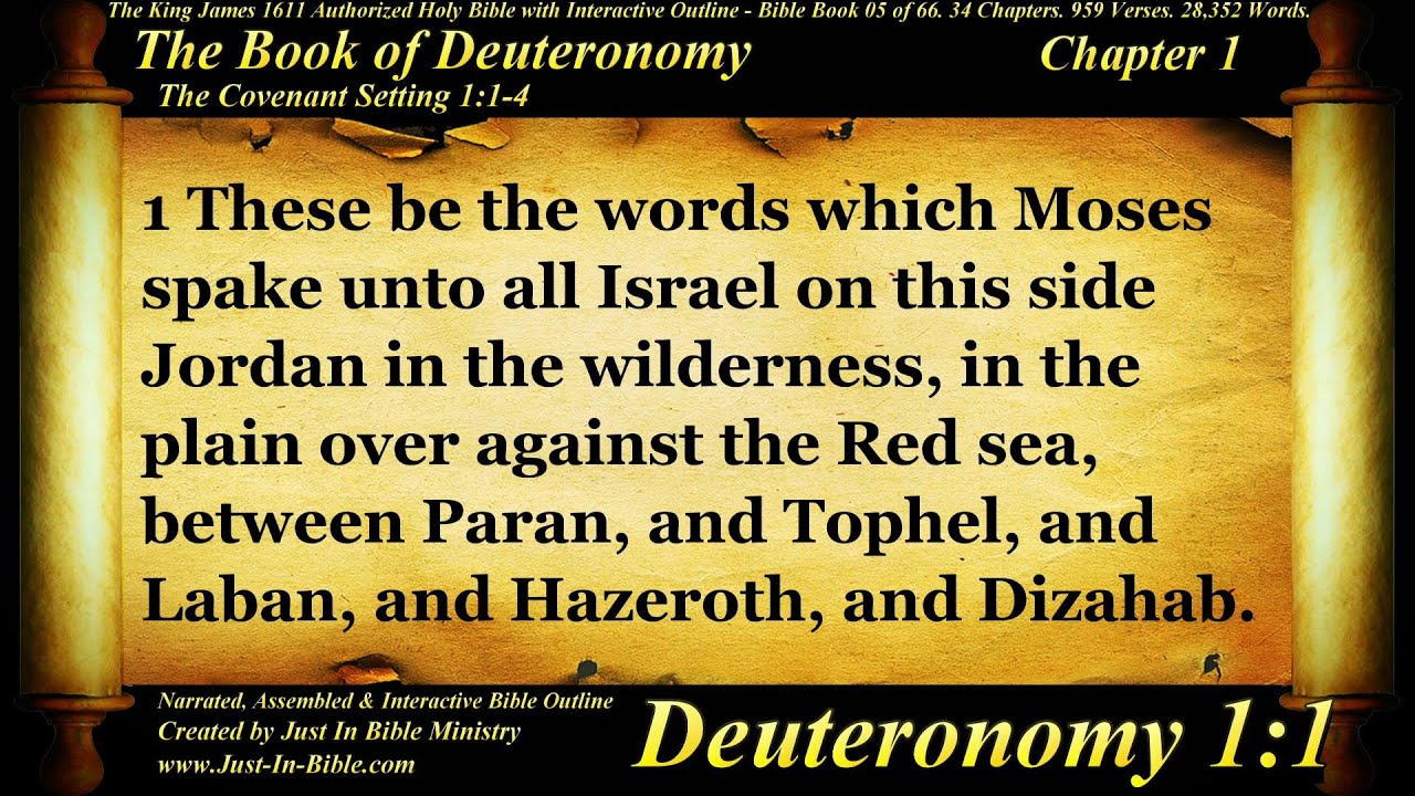 Bible Book #05 - Deuteronomy Chapter 1 - The Holy Bible KJV Read Along ...