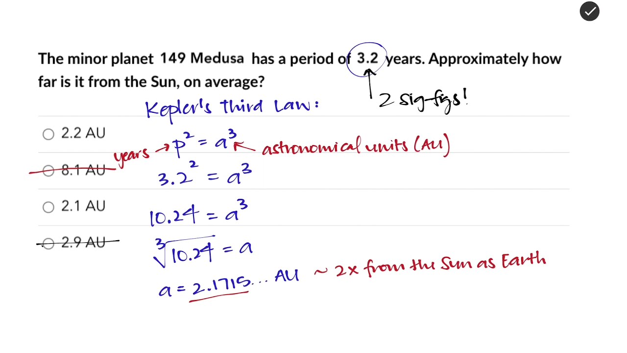 Kepler S Third Law Using P A Example 1 Youtube