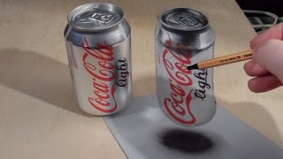 Stunning 3D Drawing of a Coca-Cola Can - Short Video