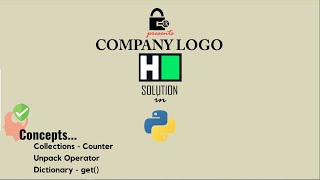 Company Logo | HackerRank | Python | Collections-Counter | Dictionary | Solution
