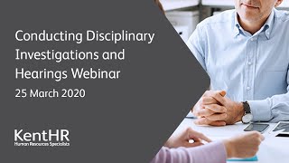 Conducting Disciplinary Investigations and Hearings Webinar