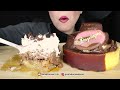 alternative ekmek kadayifi cake u0026 chocolate mousse tart 🍰 asmr mukbang real eating sounds