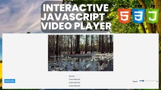 Video Player using HTML, CSS and JavaScript . The Video element - HTML.