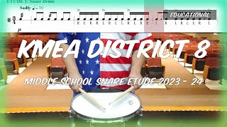 2023-24 KMEA District 8 Middle School Snare Etude | Wes Denkins