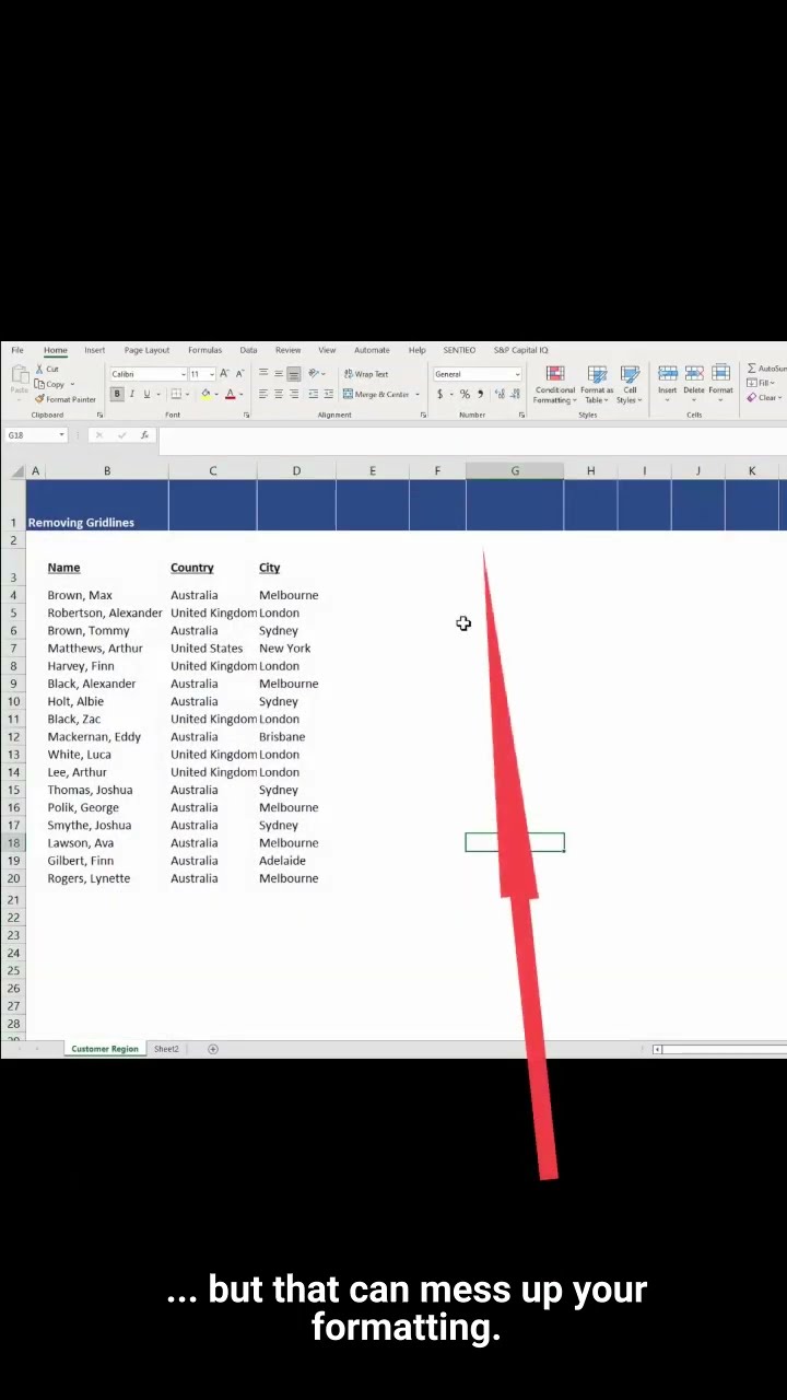 Easily Remove Gridlines in Excel