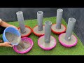 Unique ideas from plastic baskets and artificial grass / how to make tables and chairs at home