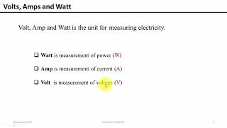 ខ្នាតចរន្ត តង់ស្យុង​ និង​អានុភាព​ - Amp, volt and watt