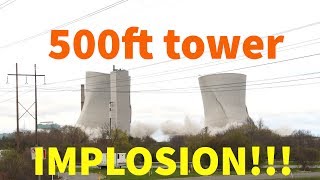 500FT tower IMPLOSION!!! The deconstruction of Brayton Point.