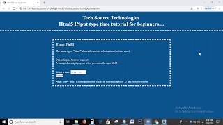 Html5 Input type time | Html5 Input type = "tel" | Html5 tutorial for beginners