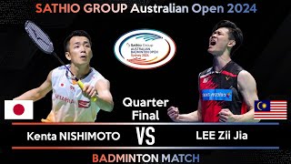 Kenta NISHIMOTO (JPN) vs LEE Zii Jia (MAS) | Australian Open 2024 Badminton