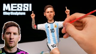 Lionel Messi made from polymer clay, the full figure sculpturing process【Clay producer Leo】