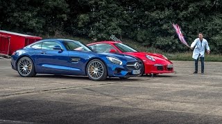 Mercedes AMG GTS vs Porsche 911 Carrera GTS | Drag Races | Top Gear