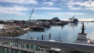 Walking over the Tauranga harbour bridge