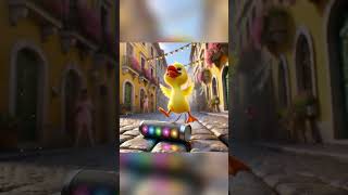 Duckling Is So Happy To Have Bought The Speaker#funny #duck #cartoon#cute