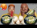 CHALLENGE | MY WIFE ARGUE TOO MUCH | OILLESS OKRO SOUP WITH POUNDO | AFRICAN FOOD MUKBANG 😋