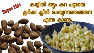 കയ്യിൽ കറപറ്റാതെ വളരെ എളുപ്പത്തിൽ കൂർക്ക ക്ലീൻ ചെയ്യാം||അടുക്കള നുറുങ്ങുകൾ||Kitchentips Malayalam|