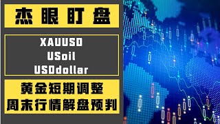 杰眼盯盘——黄金短期调整，周末行情解盘预判，XAUUSD