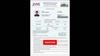 IIT JAM 2022 Score card Physics