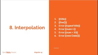 Angular 15 - 8. Interpolation