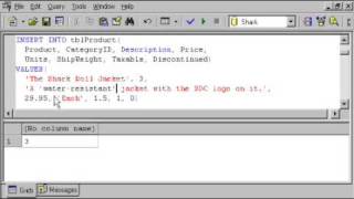 SQL SERVER Tutorial - T-SQL: Inserting Data - Identity Values - Delimiters - Insert Multiple Rows