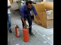 Fire extinguisher blows up & nearly kills operator!