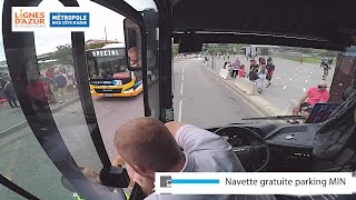 Au volant d'un Crossway Pop sur la navette bleue Lignes d'Azur