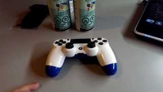 Custom Painted Blue and White PS4 controller