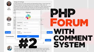 PHP User Forum with comment system + Source code #2 | Beginner level | Quick programming tutorial