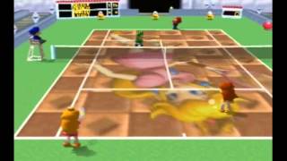 Mario Tennis N64: Daisy & Peach vs. Mario & Luigi (MAX CPU Level)